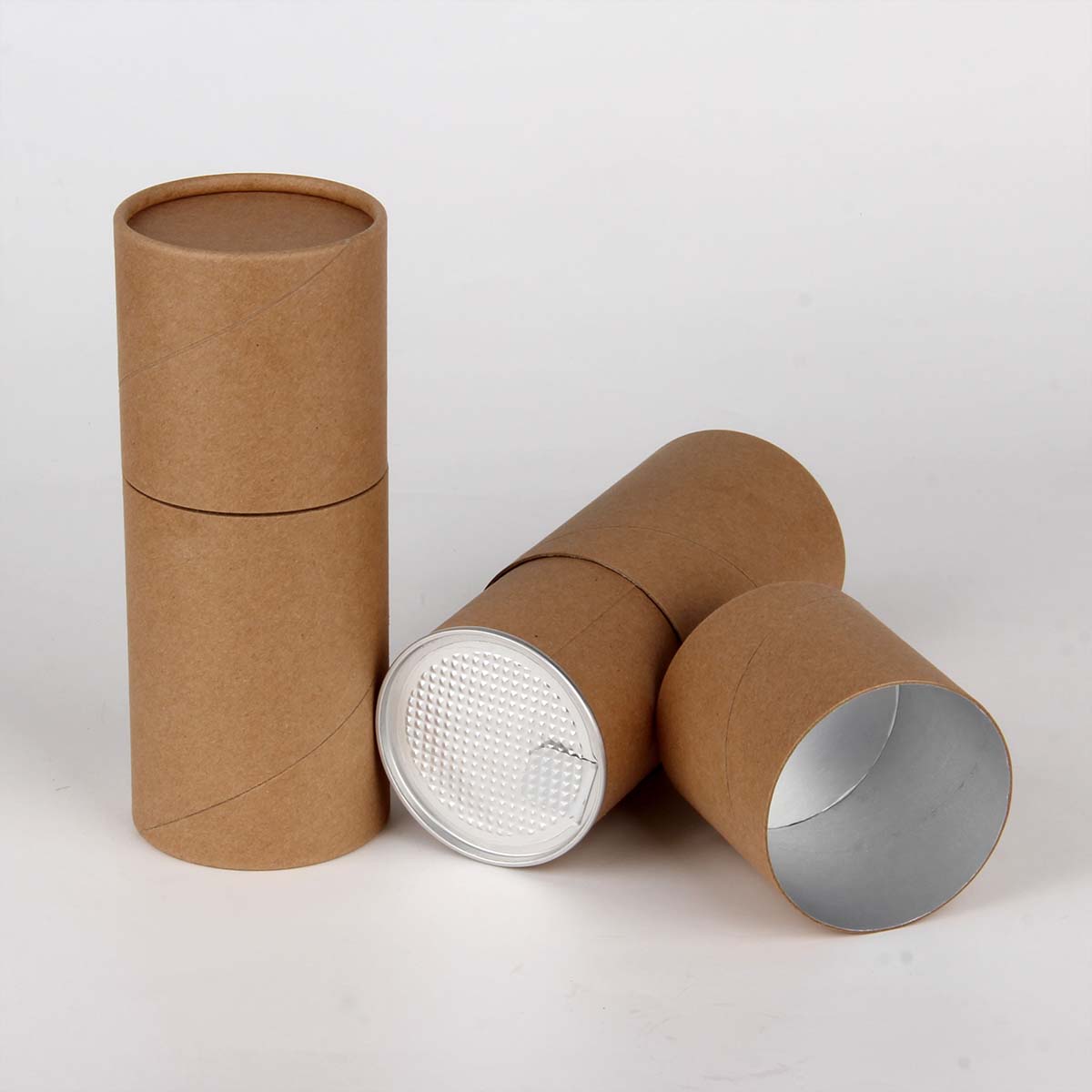 Industrial Cardboard Tubes opened to show the inside print and construction