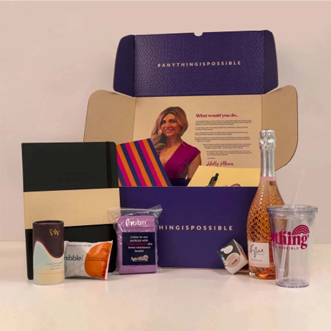 Influencer Boxes — custom promotional packaging by Packmio Influencer Boxes photographed at an angle to show the board thickness