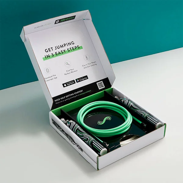 A stack of jump rope boxes in a custom size