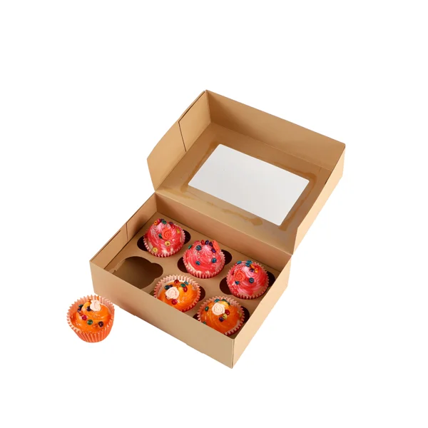 Kraft Cupcake Boxes beside the product it was made to hold