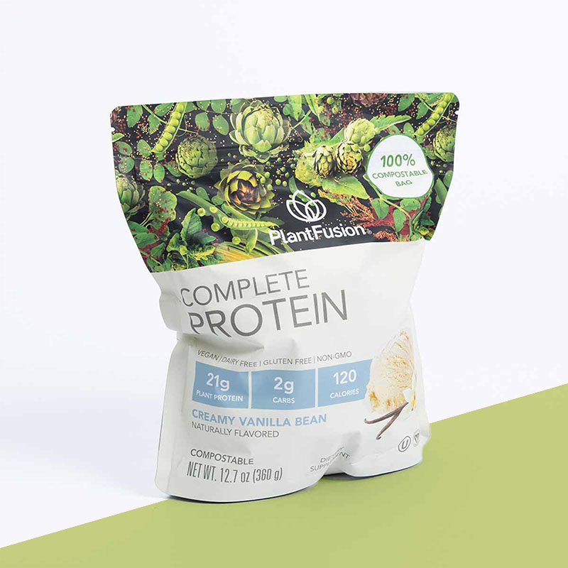 Kraft Stand Up Pouches — custom pouches by Packmio Close detail of the print finish on kraft stand up pouches