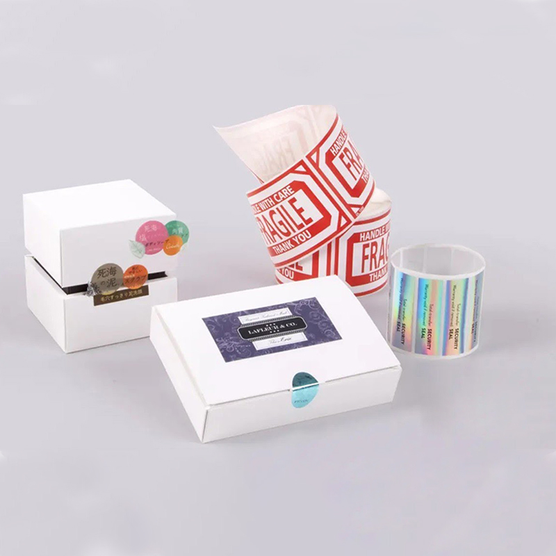 Labels opened to show the inside print and construction