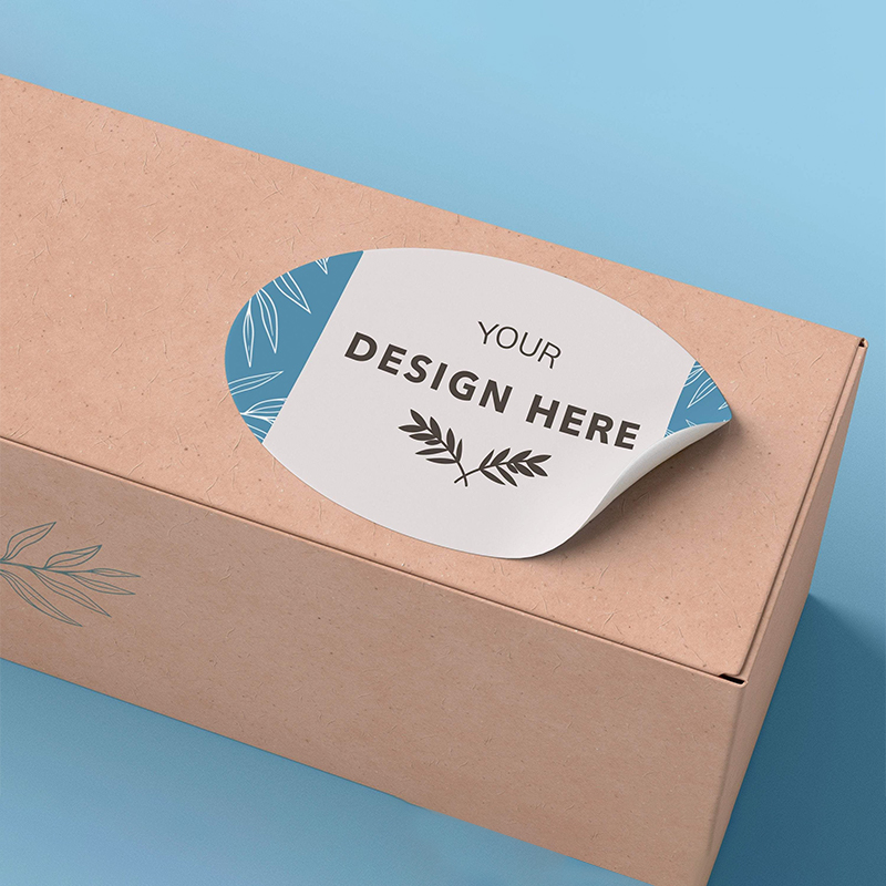 A stack of labels in a custom size