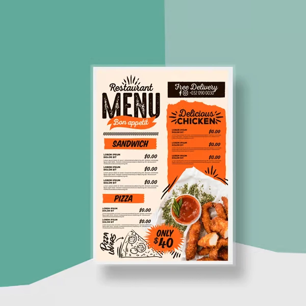 Laminated Menu — custom printing by Packmio Laminated Menu in an alternative colorway