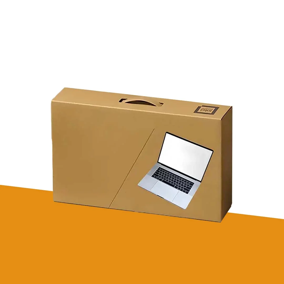 Laptop Boxes — custom electronics boxes by Packmio Laptop Boxes beside the product it was made to hold