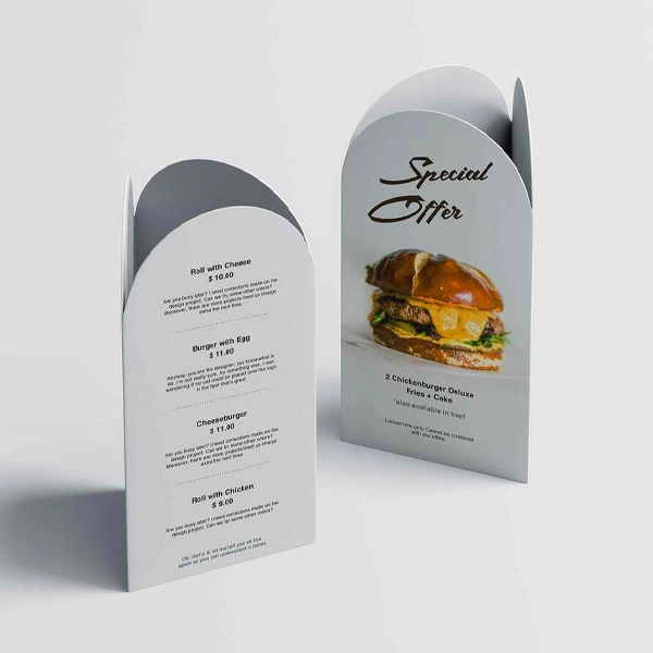 Table Tents in an alternative colorway
