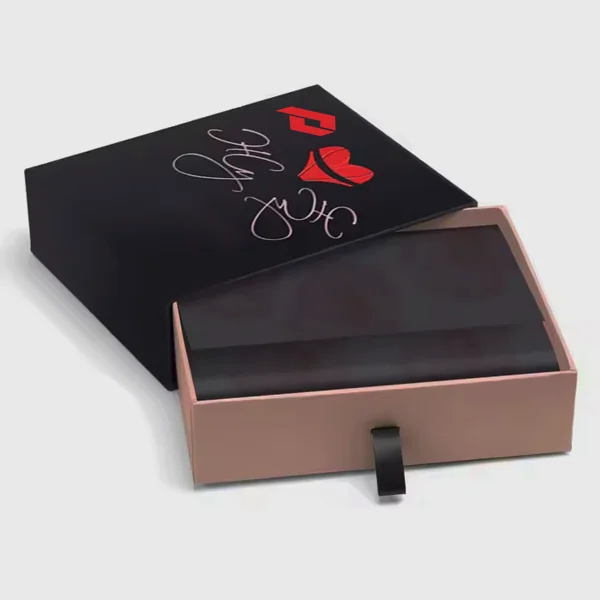 Lingerie Boxes photographed at an angle to show the board thickness