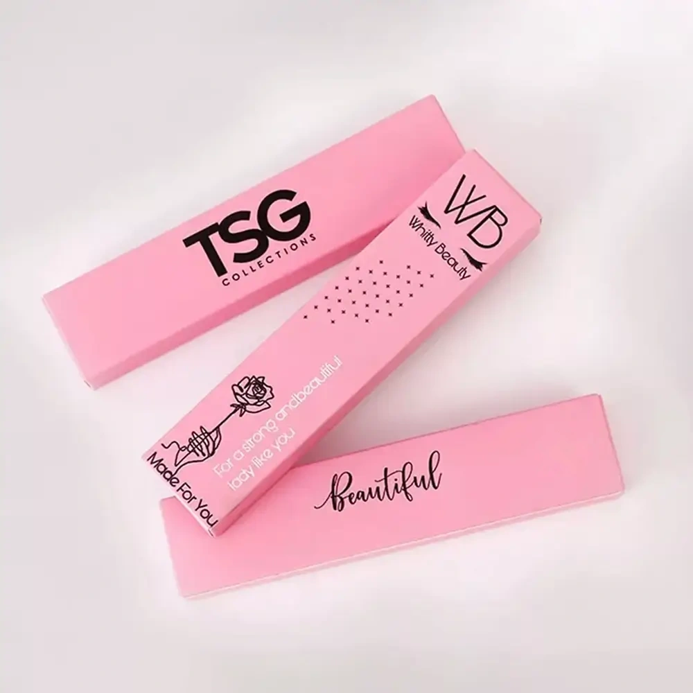 A stack of lip gloss boxes in a custom size