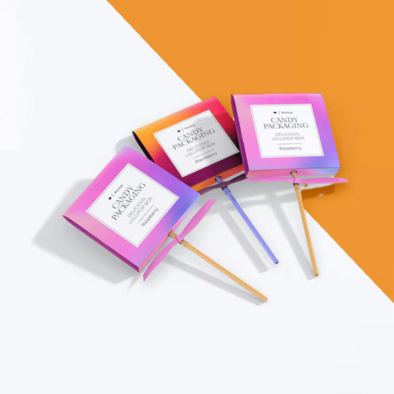 A stack of lollipop boxes in a custom size