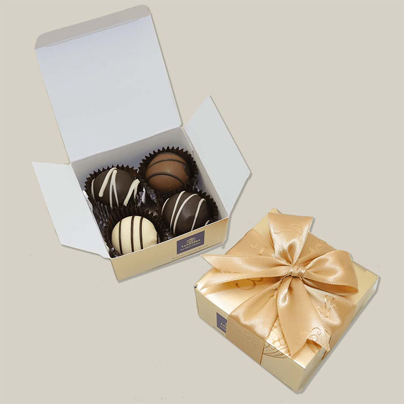 Luxury Chocolate Boxes photographed at an angle to show the board thickness
