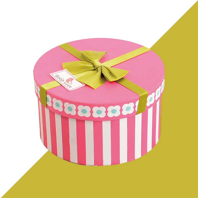 A stack of luxury round boxes in a custom size