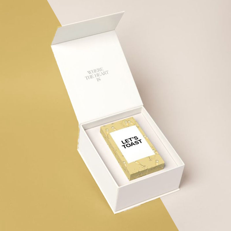 A stack of magnetic lid gift boxes in a custom size