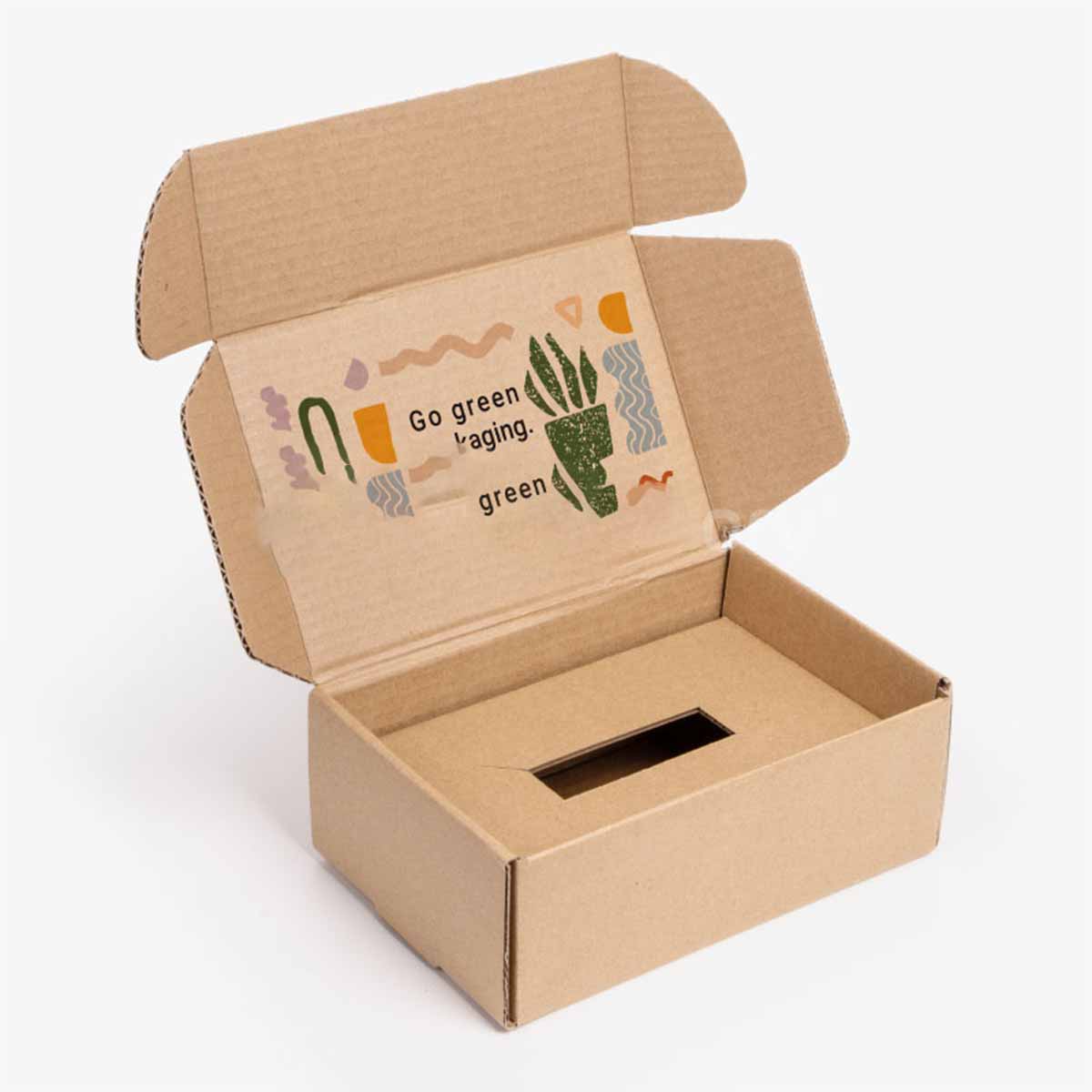Mailer Boxes with Inserts opened to show the inside print and construction