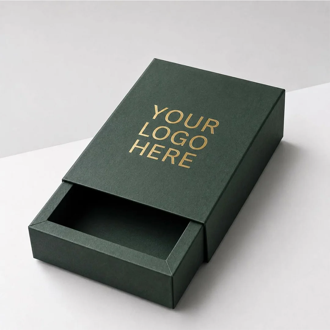 Match Style Slide Boxes — custom folding boxes by Packmio Match Style Slide Boxes in use, packed and ready to ship