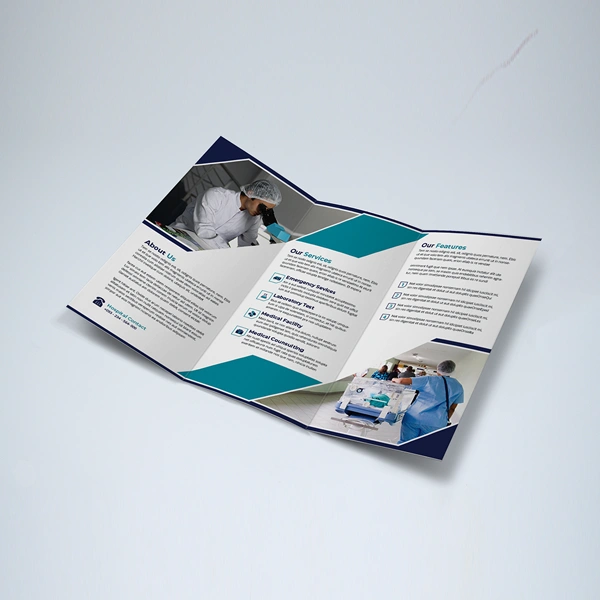 A stack of medical brochures boxes in a custom size