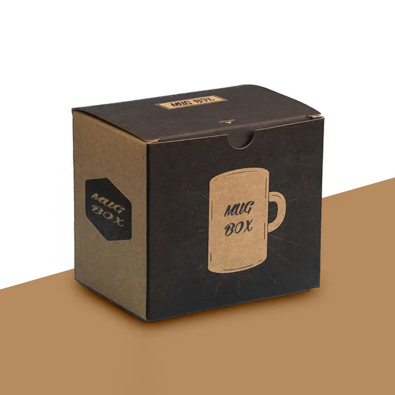 Mug Shipping Boxes photographed at an angle to show the board thickness