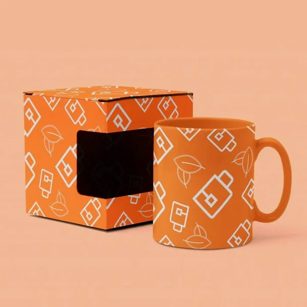 Mug Tuck End Boxes opened to show the inside print and construction