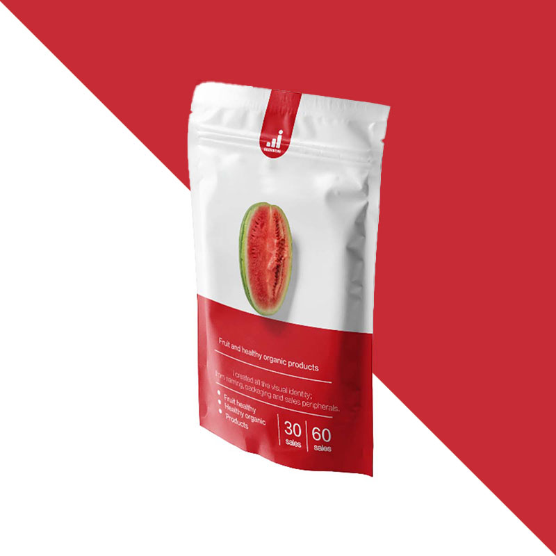 Mylar Snack Bags — custom mylar bags by Packmio Close detail of the print finish on mylar snack bags
