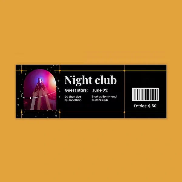 A stack of nightclub ticket in a custom size