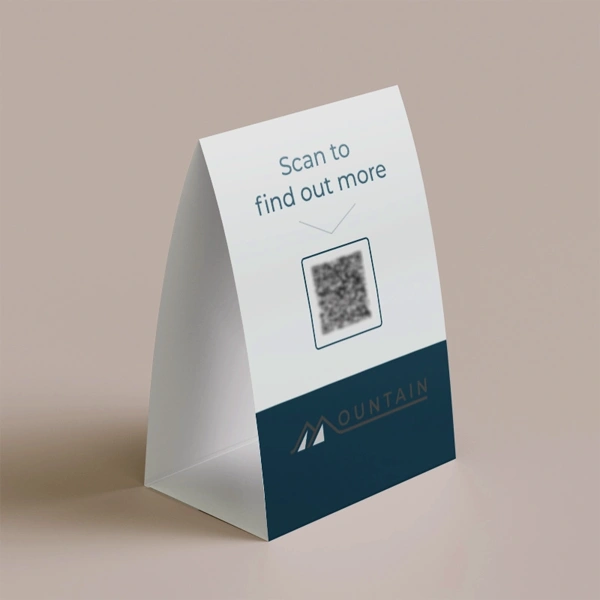 No Cut Table Tents — custom table tents by Packmio No Cut Table Tents in use, packed and ready to ship
