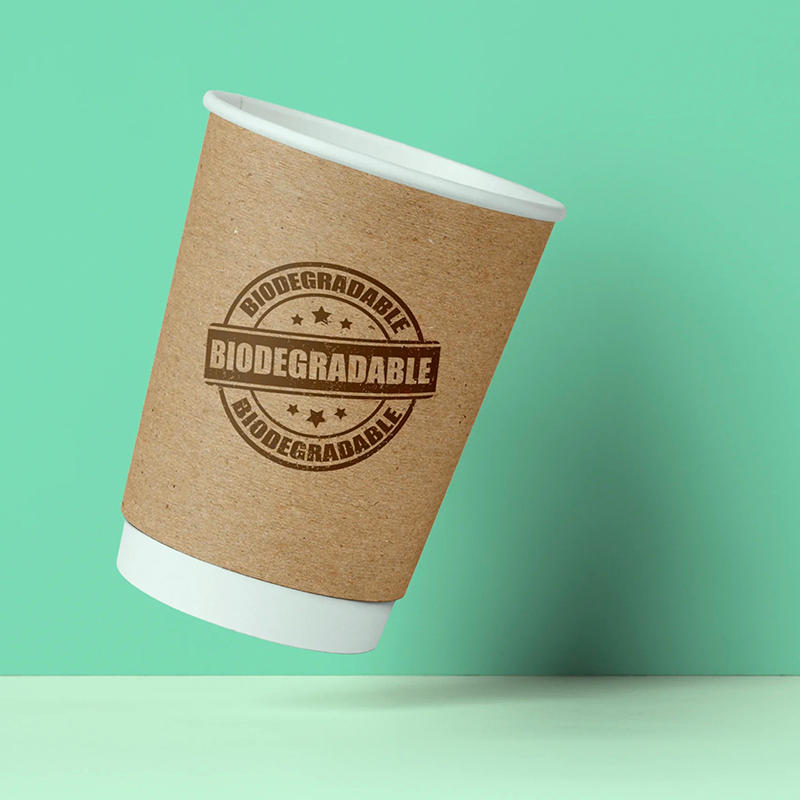 Paper Cups — custom paper cups by Packmio Paper Cups photographed at an angle to show the board thickness