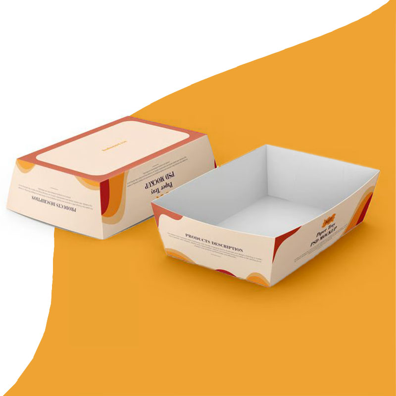 Paper Food Trays photographed at an angle to show the board thickness