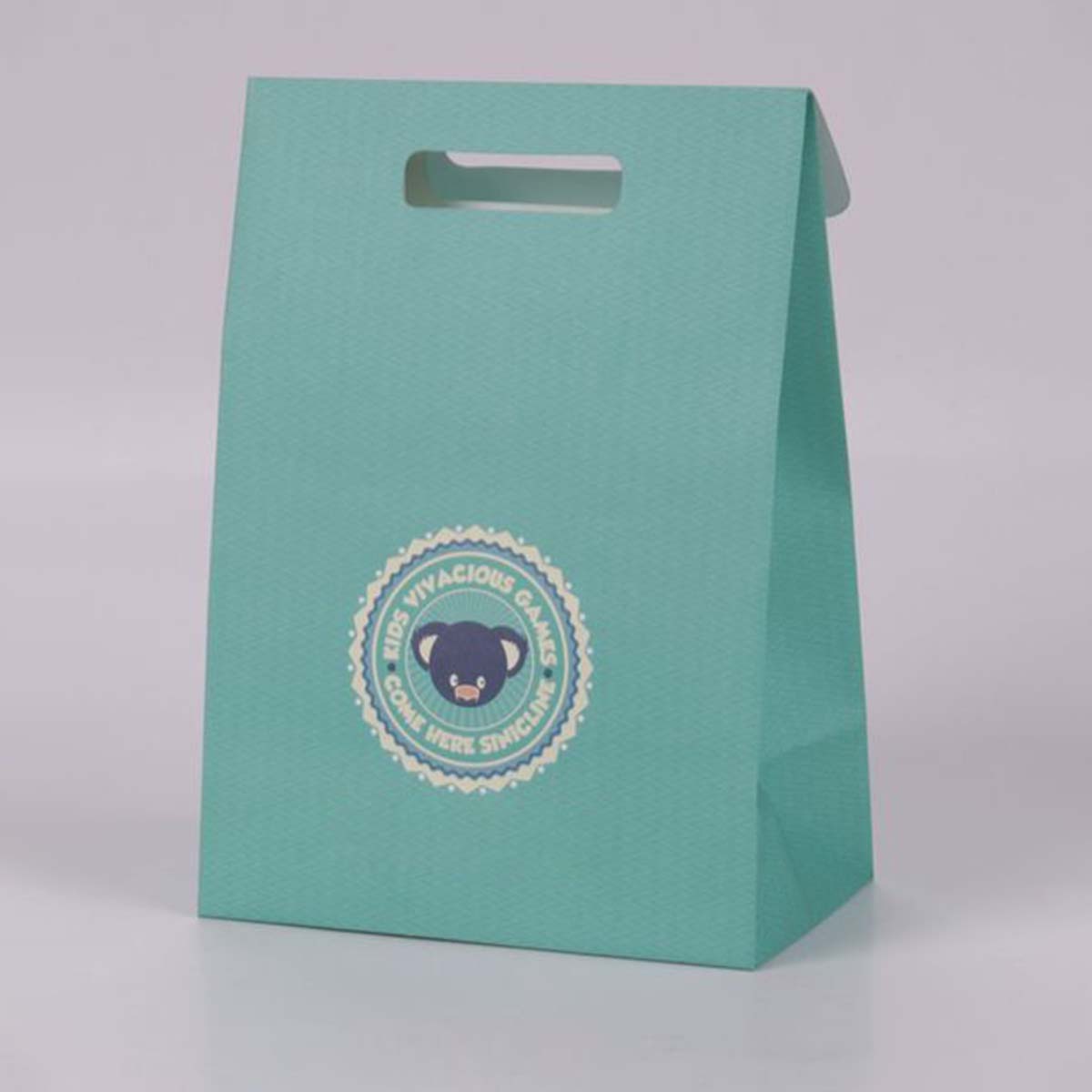 Paper Lunch Bags opened to show the inside print and construction