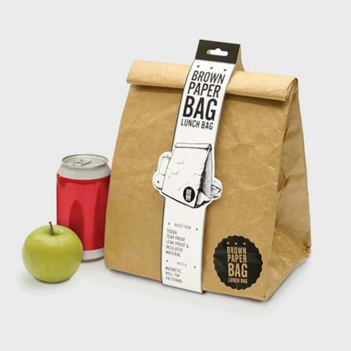 Paper Lunch Bags photographed at an angle to show the board thickness