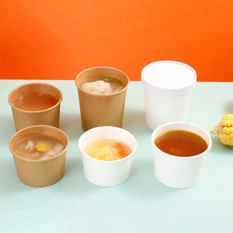 Paper Soup Cups in use, packed and ready to ship