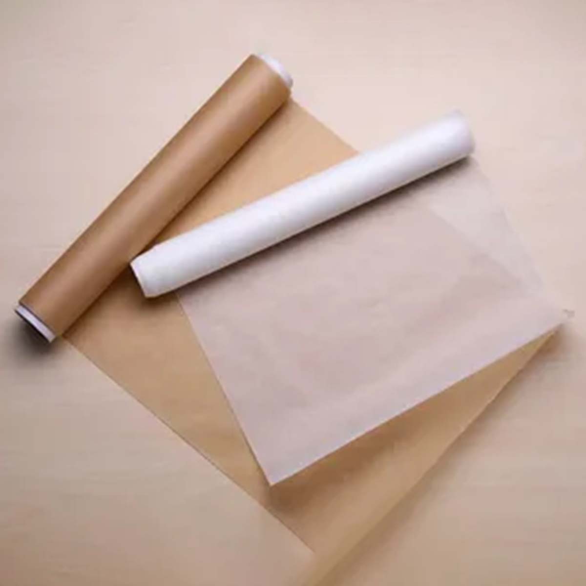 Parchment Paper — custom food paper by Packmio Parchment Paper in use, packed and ready to ship