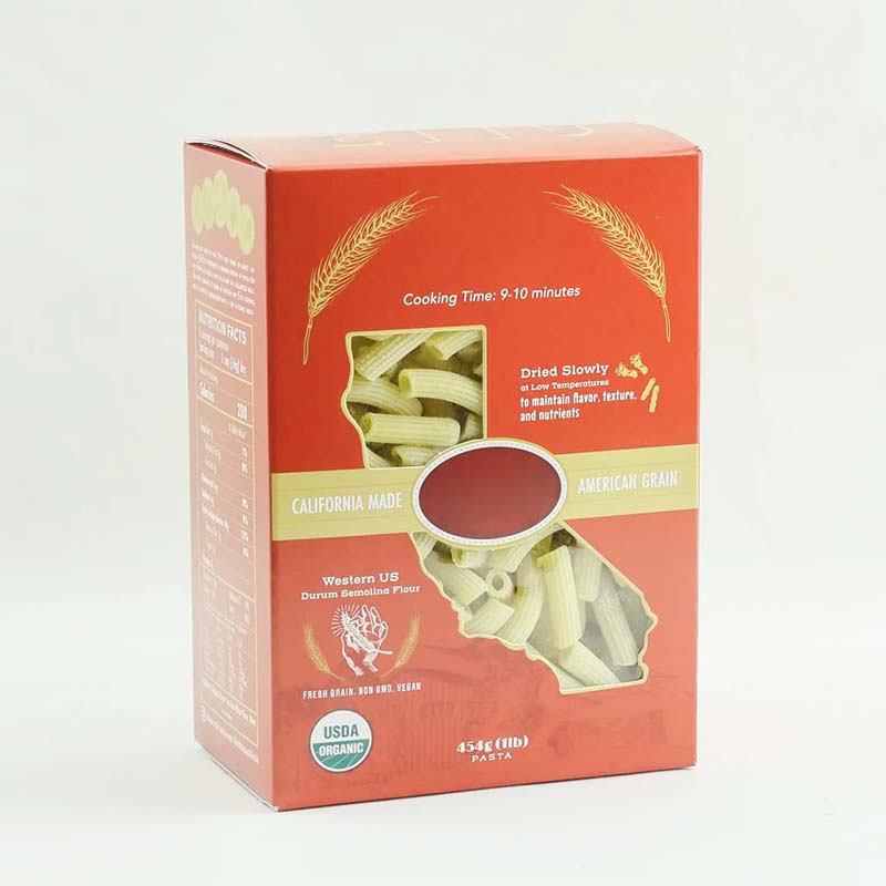 Pasta Boxes — custom food boxes by Packmio Pasta Boxes photographed at an angle to show the board thickness