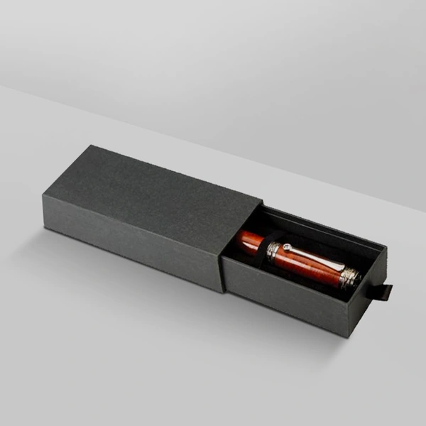 Pen Boxes — custom stationery by Packmio Close detail of the print finish on pen boxes