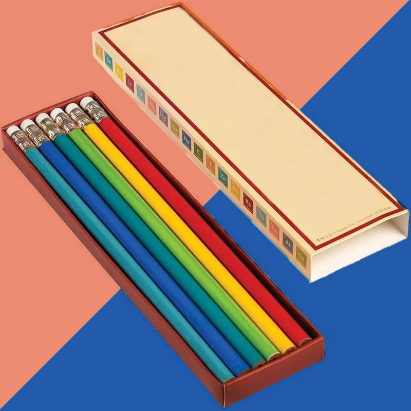 Pencil Boxes — custom stationery by Packmio Pencil Boxes in use, packed and ready to ship