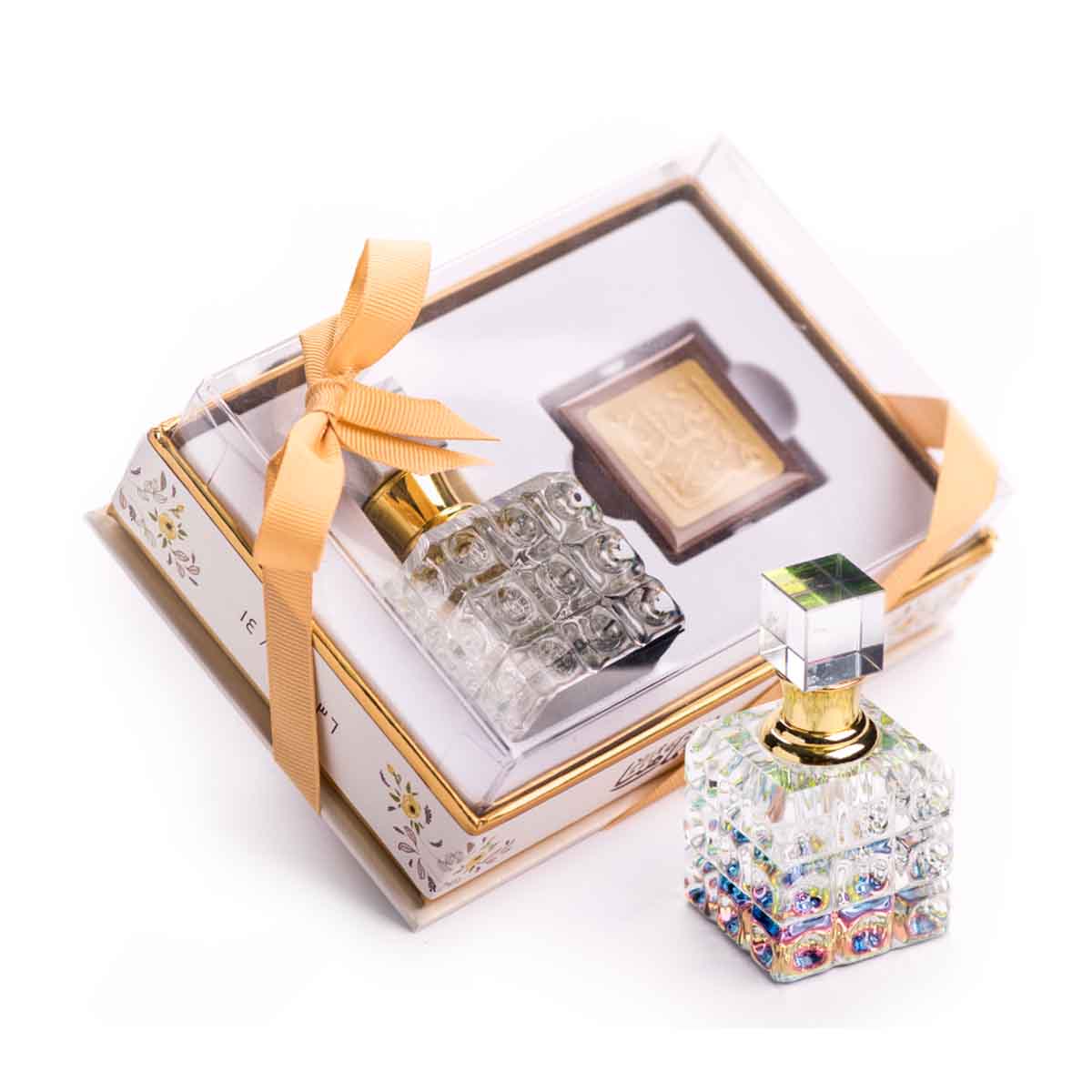 Perfume Gift Boxes opened to show the inside print and construction