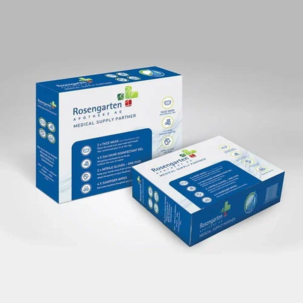 Pharmaceutical Boxes photographed at an angle to show the board thickness