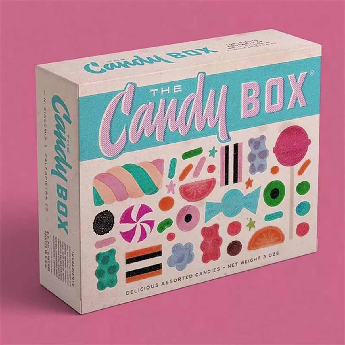 A stack of pink candy boxes in a custom size