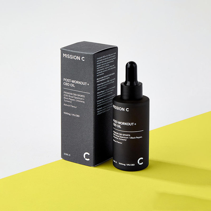 Premium Cbd Oil Boxes opened to show the inside print and construction