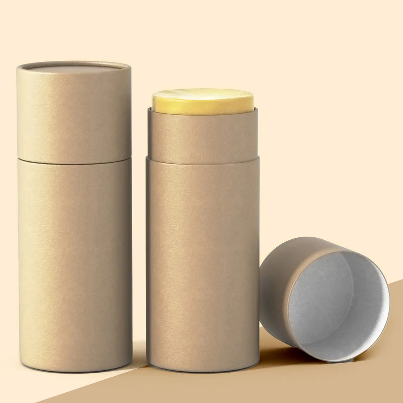 Push Up Tubes — custom paper tubes by Packmio Push Up Tubes photographed at an angle to show the board thickness