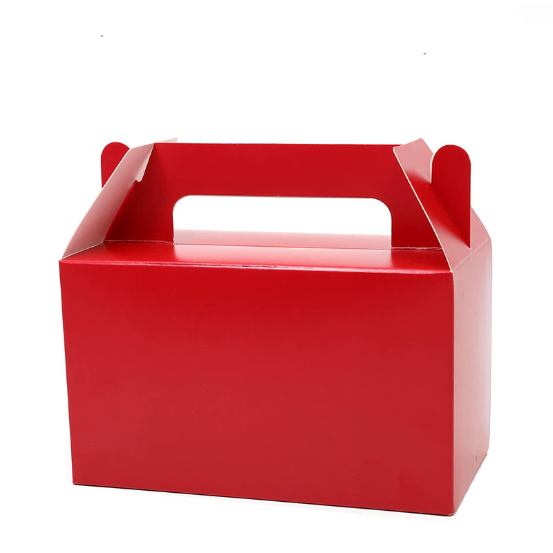 Red Gable Boxes — custom paper bags by Packmio Red Gable Boxes in use, packed and ready to ship