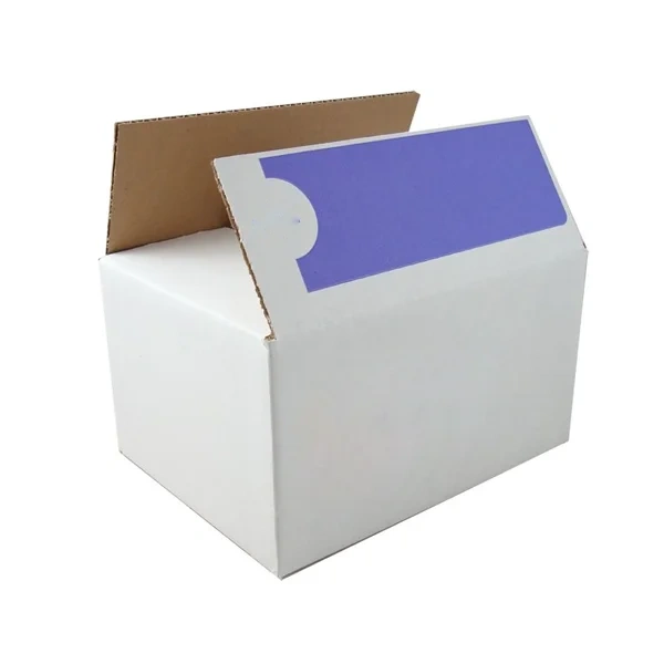 Regular Slotted Containers opened to show the inside print and construction