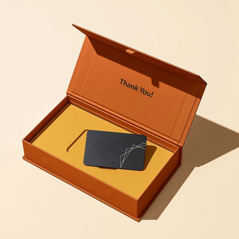 Rigid Business Card Boxes in use, packed and ready to ship