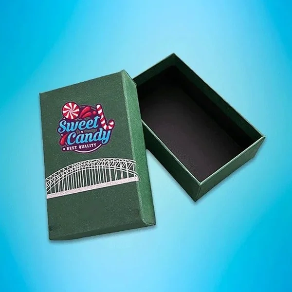 Rigid Candy Boxes — custom candy boxes by Packmio Rigid Candy Boxes beside the product it was made to hold