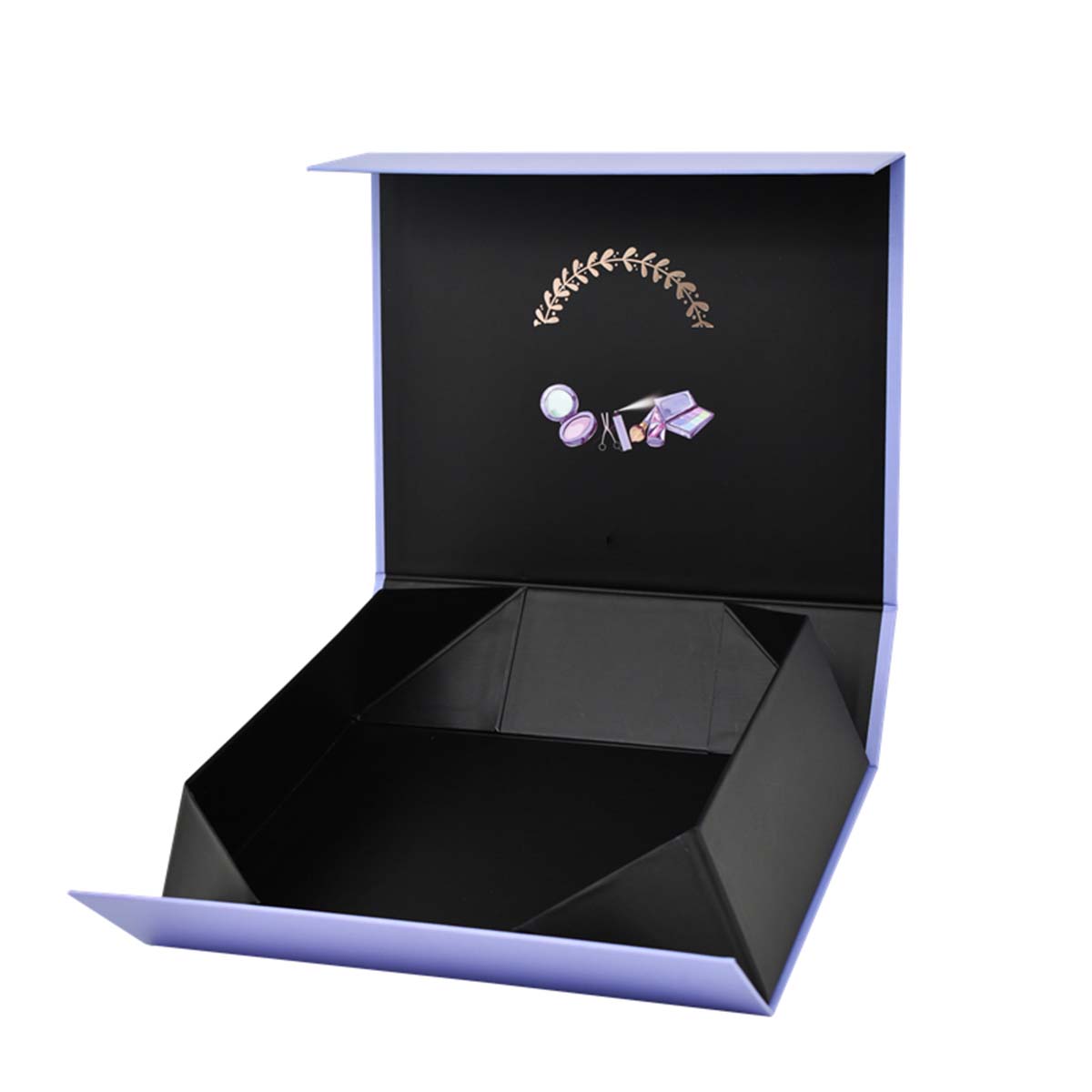 Rigid Foldable Boxes — custom rigid boxes by Packmio Rigid Foldable Boxes beside the product it was made to hold