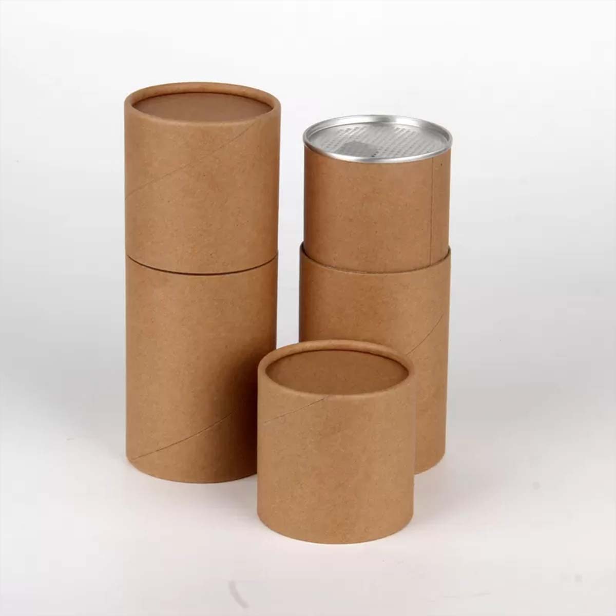 Round Cardboard opened to show the inside print and construction