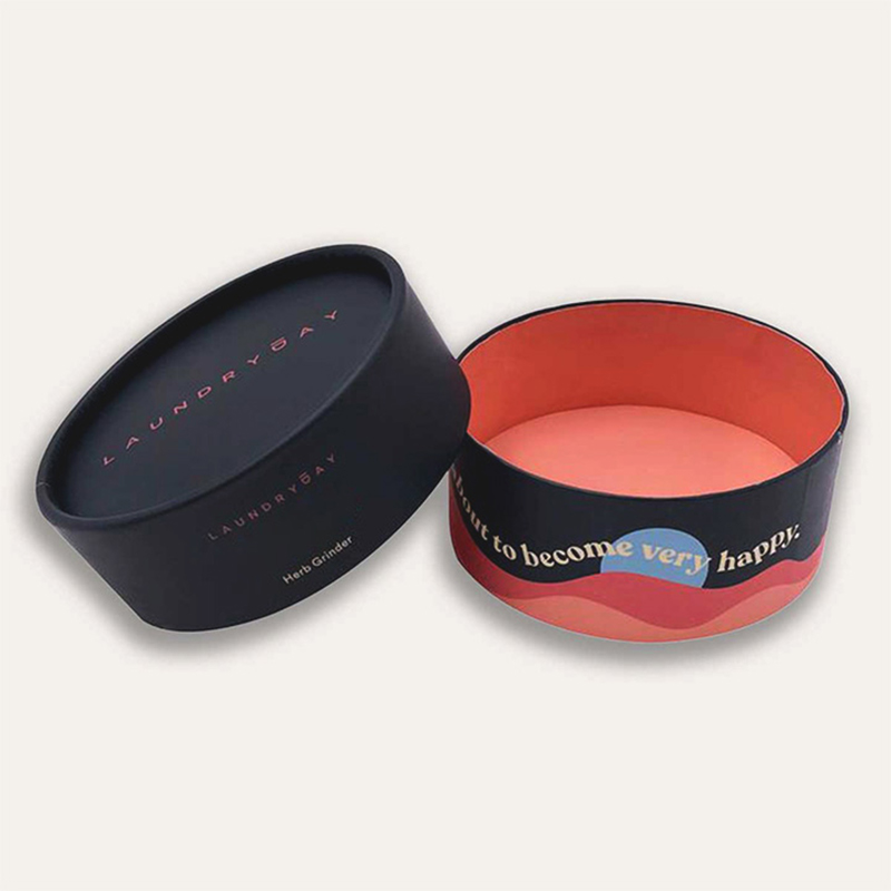 Round Rigid Boxes — custom rigid boxes by Packmio Round Rigid Boxes in use, packed and ready to ship