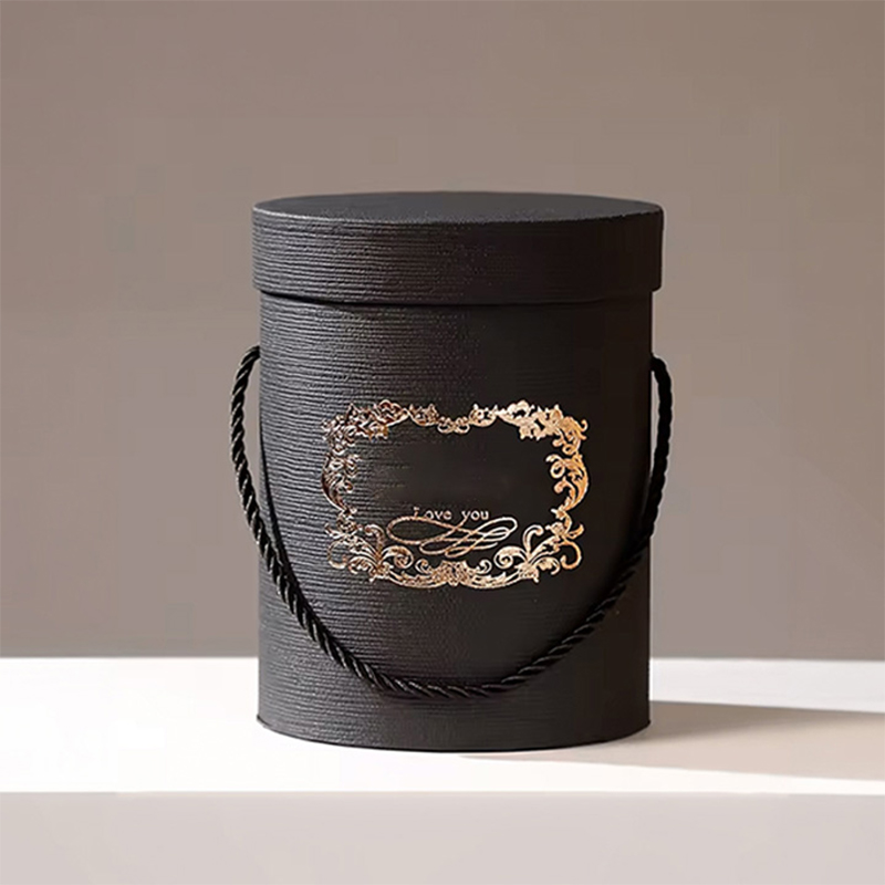 Round Rigid Boxes — custom rigid boxes by Packmio Close detail of the print finish on round rigid boxes