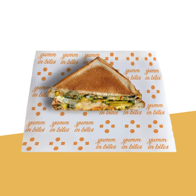 Sandwich Paper opened to show the inside print and construction