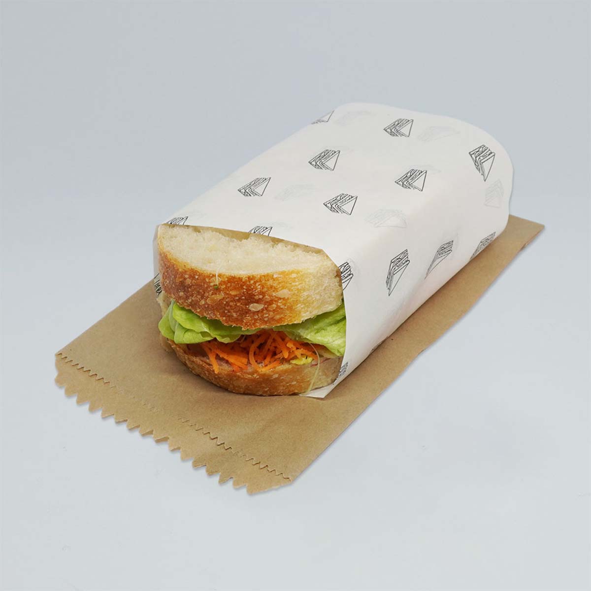 Sandwich Paper photographed at an angle to show the board thickness