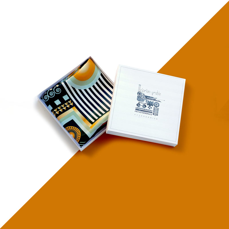 Scarf Boxes — custom apparel boxes by Packmio Scarf Boxes in use, packed and ready to ship