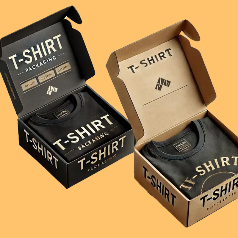 Shirt Boxes — custom apparel boxes by Packmio Shirt Boxes photographed at an angle to show the board thickness